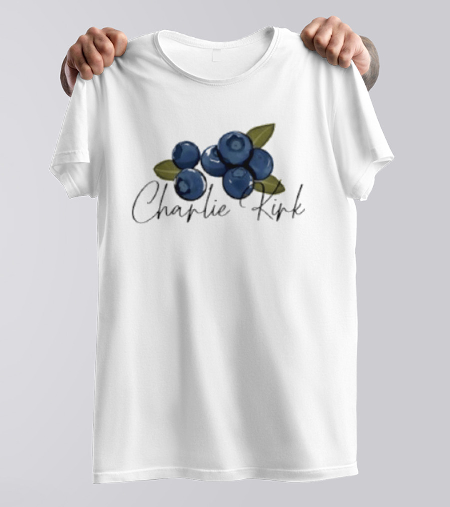 He Is On A Work Trip With Jesus Charlie Kirk 1993 2025 Blueberries T-Shirt