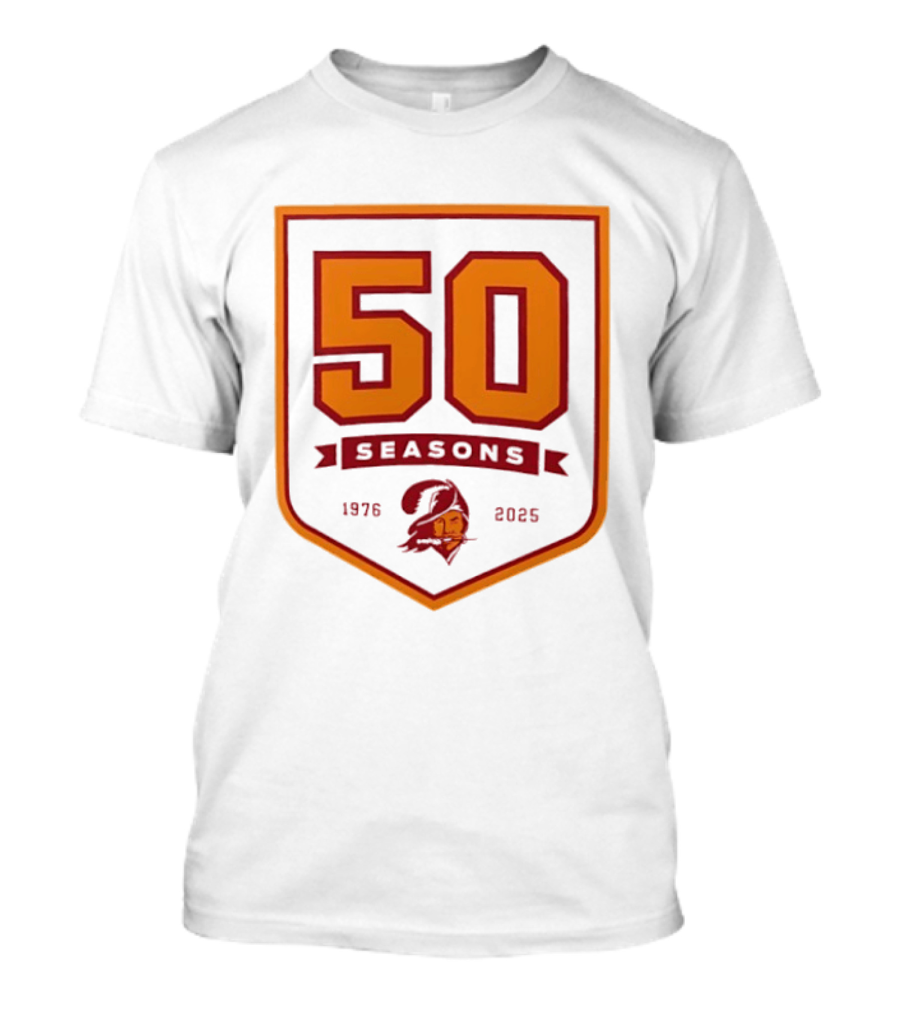 Bucky Irving 7 Tampa Bay Buccaneers 50 Seasons 1976 2025 T-Shirt