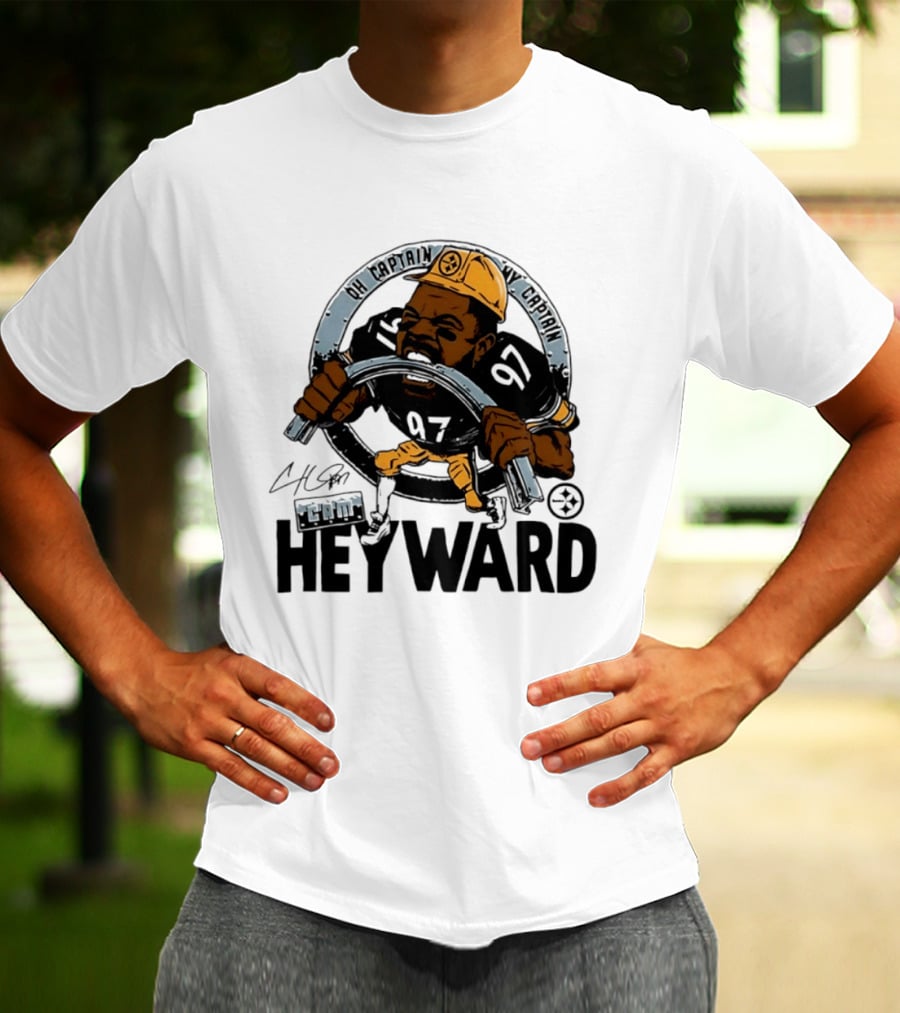 Pittsburgh Steelers Captain Cam Heyward Caricature NFL Number 97 T-Shirt