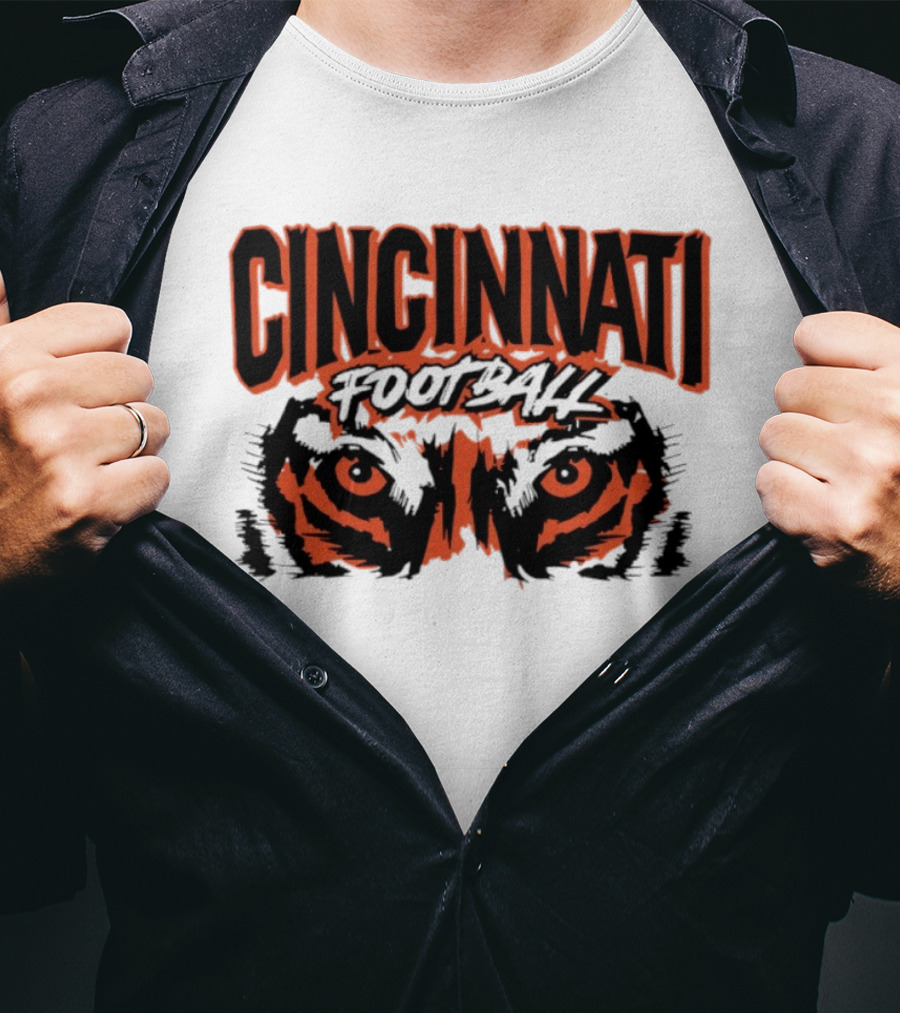 Cincinnati Football Tiger Eyes Grunge T-Shirt