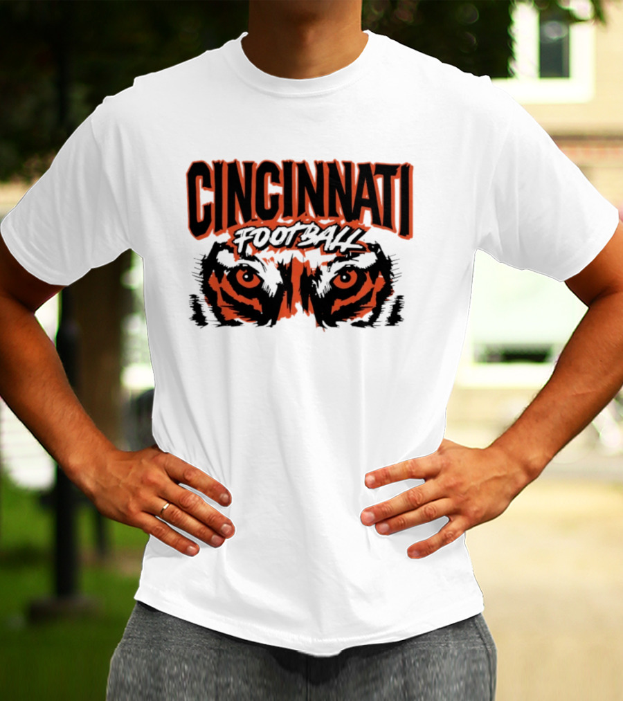 Cincinnati Football Tiger Eyes Grunge T-Shirt