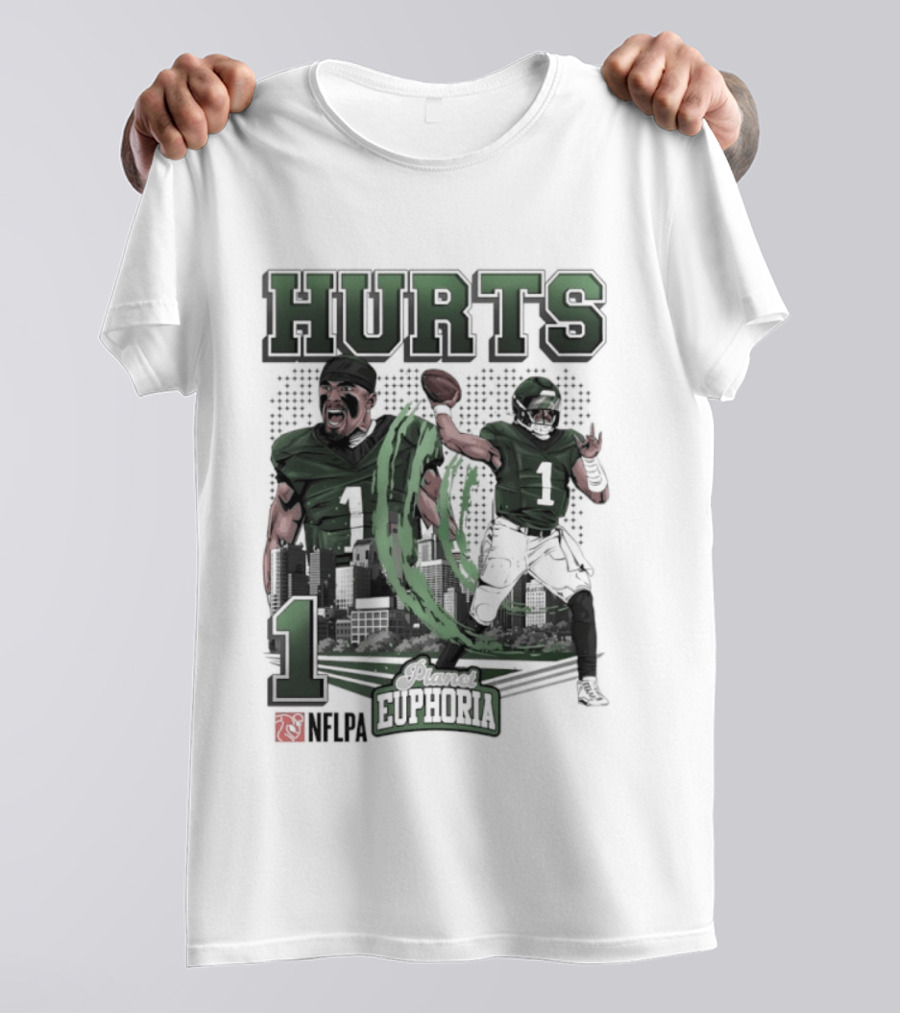 Jalen Hurts 1 Euphoria Philadelphia Eagles Player Collage T-Shirt