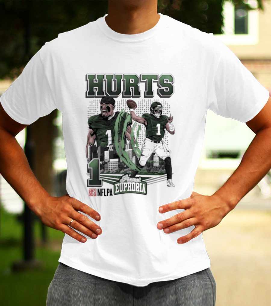 Jalen Hurts 1 Euphoria Philadelphia Eagles Player Collage T-Shirt