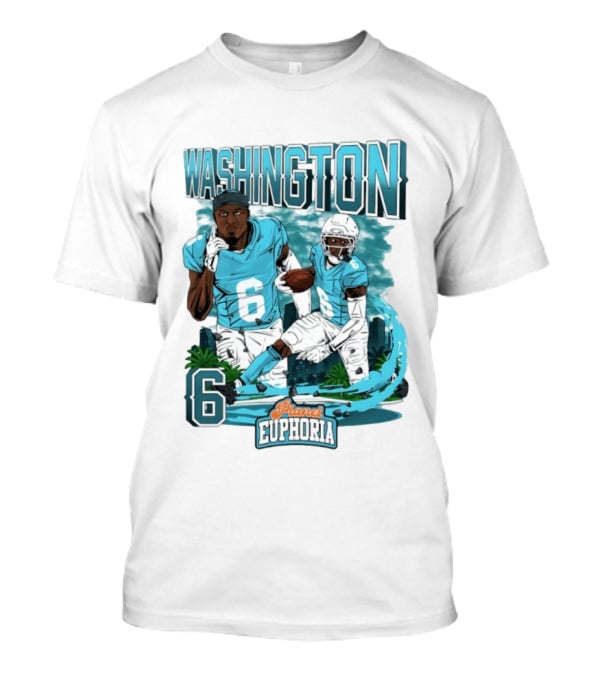Miami Dolphins Football Washington 6 Player Planet Euphoria T-Shirt