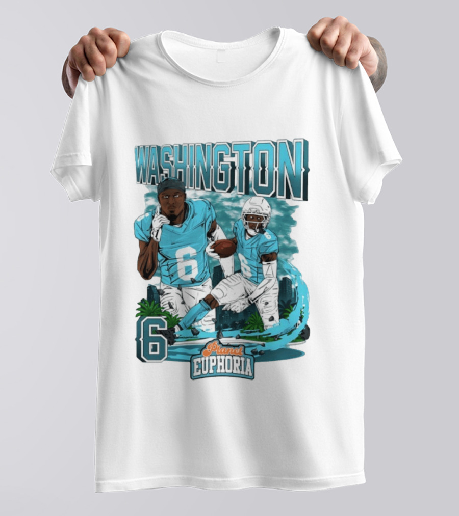 Miami Dolphins Football Washington 6 Player Planet Euphoria T-Shirt