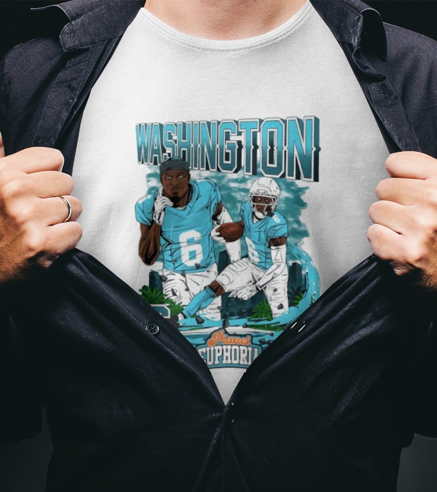 Miami Dolphins Football Washington 6 Player Planet Euphoria T-Shirt