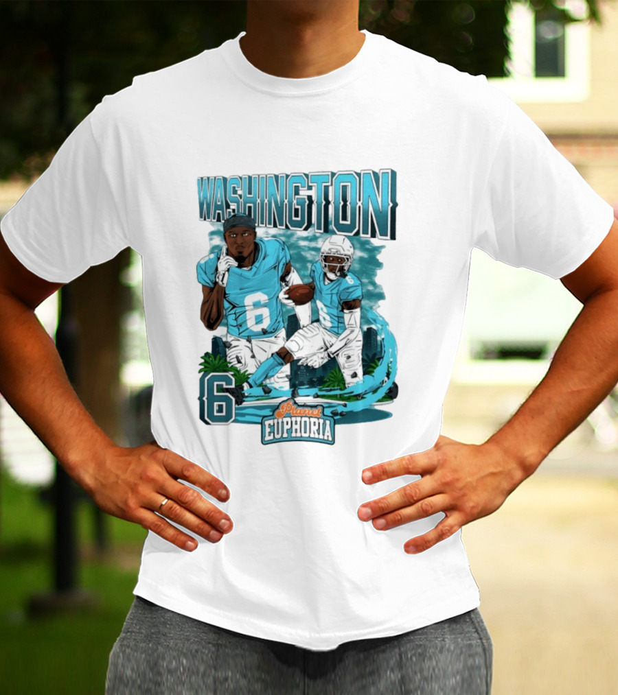 Miami Dolphins Football Washington 6 Player Planet Euphoria T-Shirt