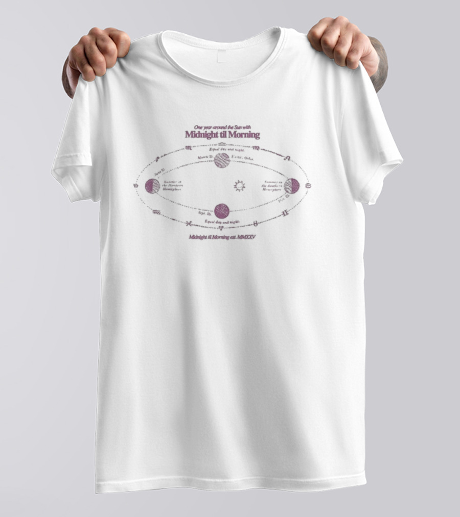 Might Til Morning Around The Sun Lap Orbit Path Diagram T-Shirt