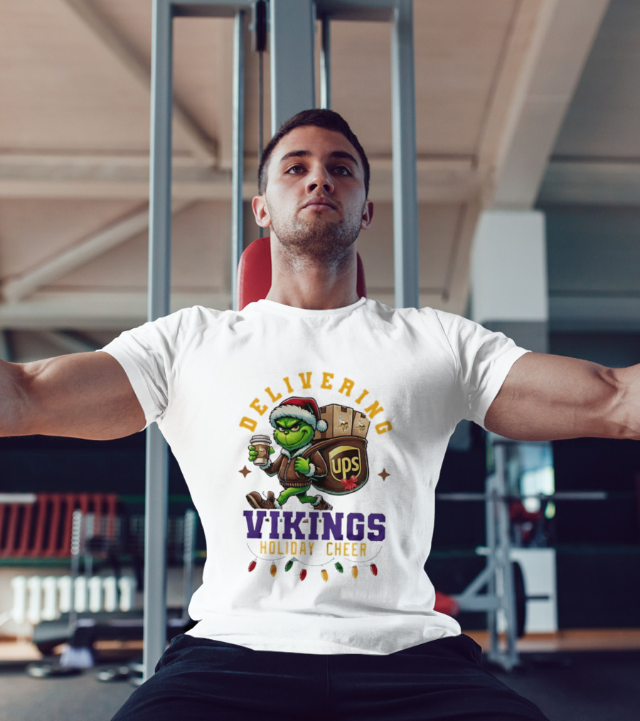 Delivering Vikings Holiday Cheer Grinch UPS Christmas T-Shirt