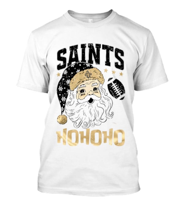 New Orleans Saints Santa Claus Ho Ho Ho Merry Christmas Football T-Shirt