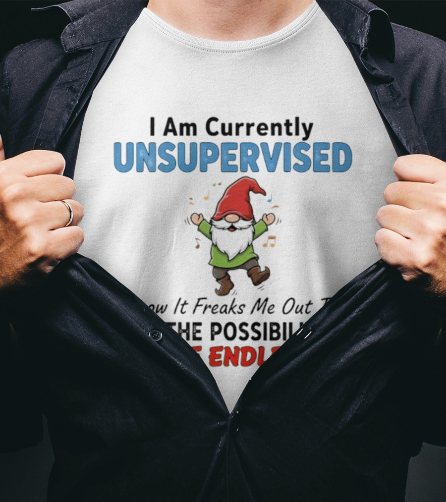 Unsupervised Gnome Christmas Possibilities Endless Fun T-Shirt
