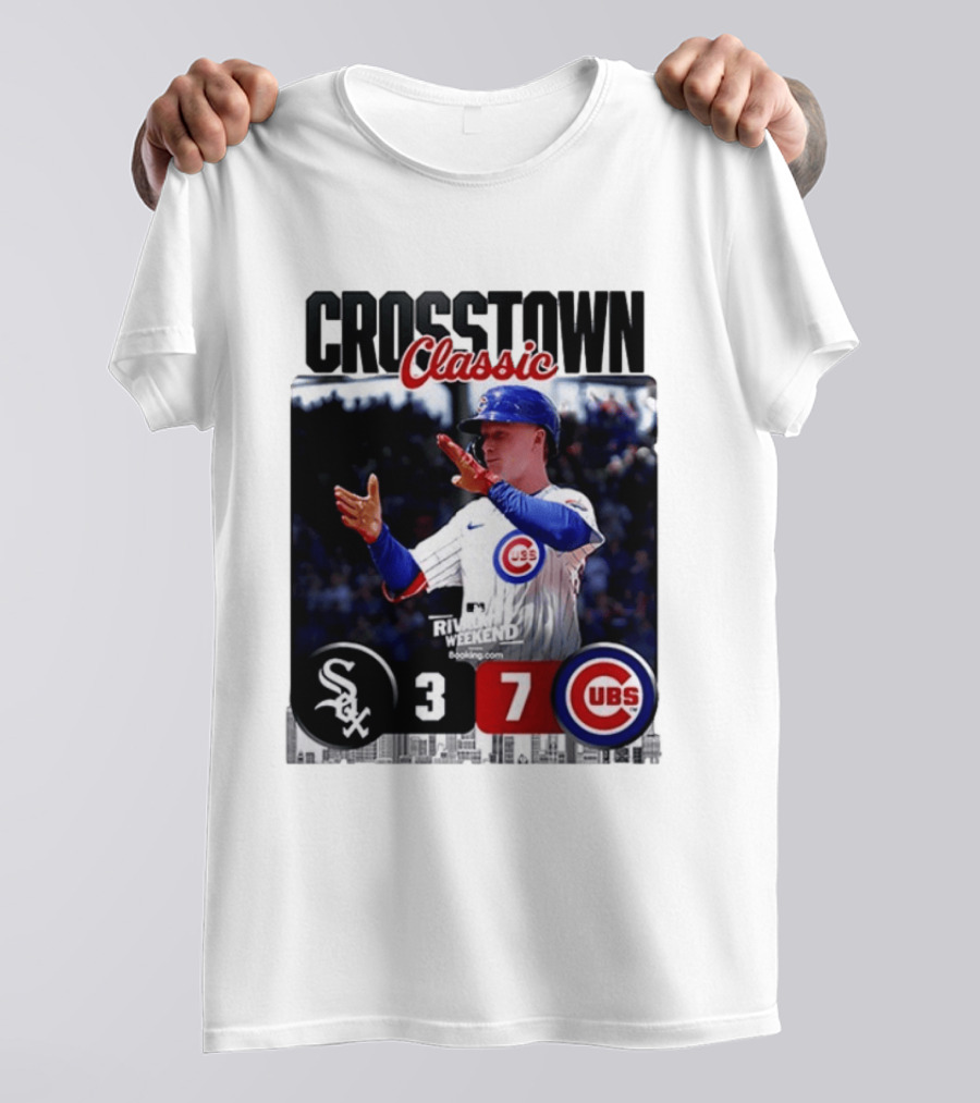 Crosstown Classic Cubs Victory Over White Sox 7 3 Pete Crow Armstrong MLB Rival Weekend T-Shirt