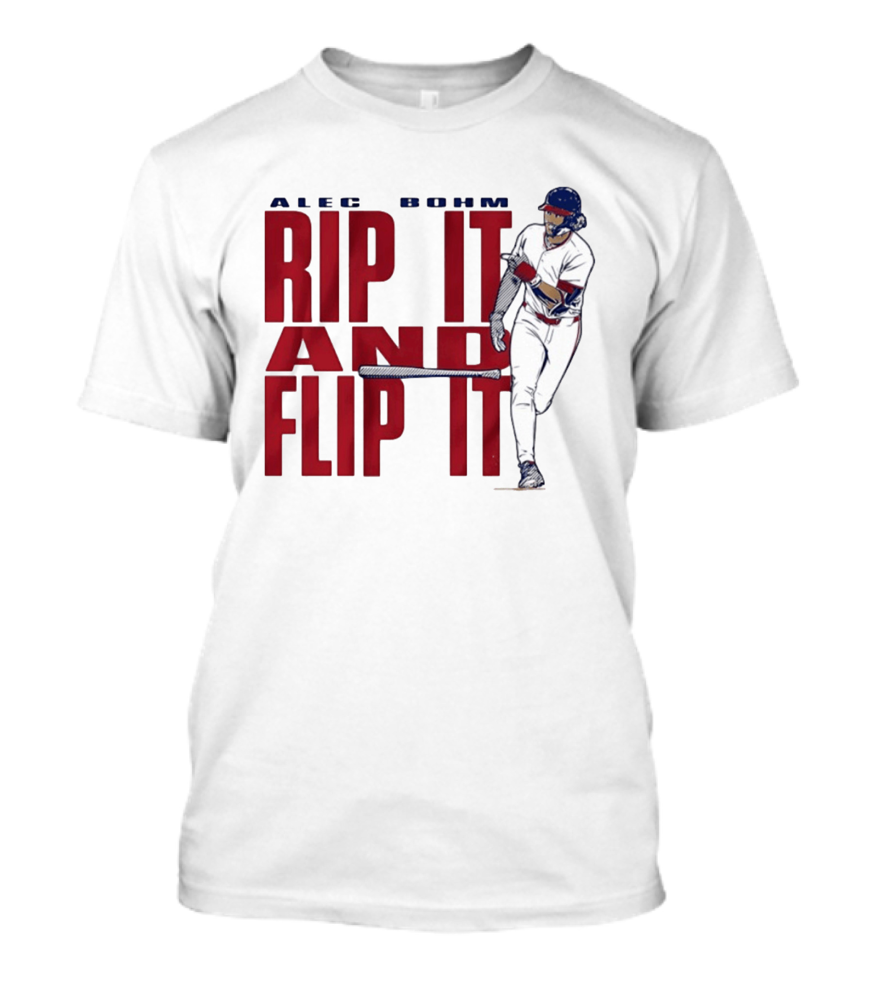 Philadelphia Phillies Alec Bohm Rip It And Flip It Baseball Player T-Shirt