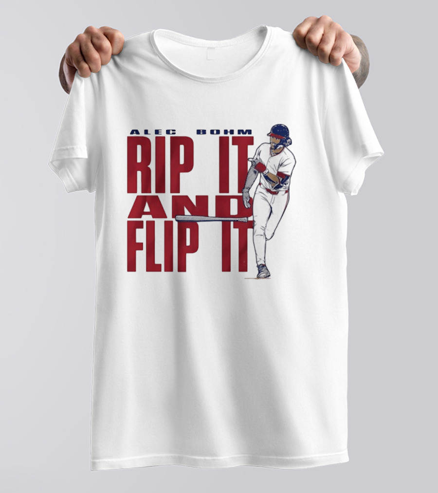 Philadelphia Phillies Alec Bohm Rip It And Flip It Baseball Player T-Shirt