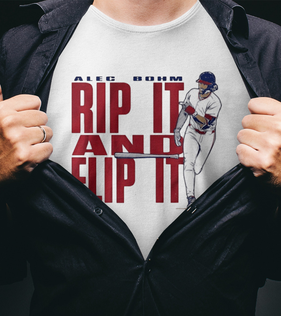 Philadelphia Phillies Alec Bohm Rip It And Flip It Baseball Player T-Shirt
