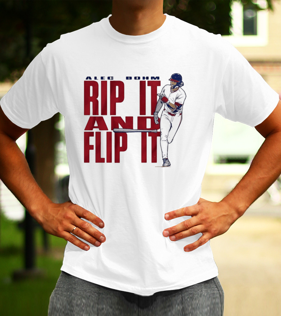 Philadelphia Phillies Alec Bohm Rip It And Flip It Baseball Player T-Shirt