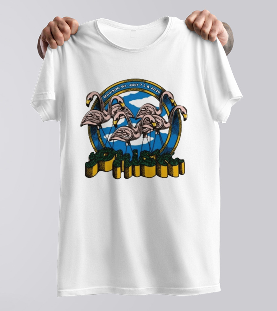 Phish Madison Wisconsin 2026 At Kohl Center July 7 And 8 Flamingo T-Shirt