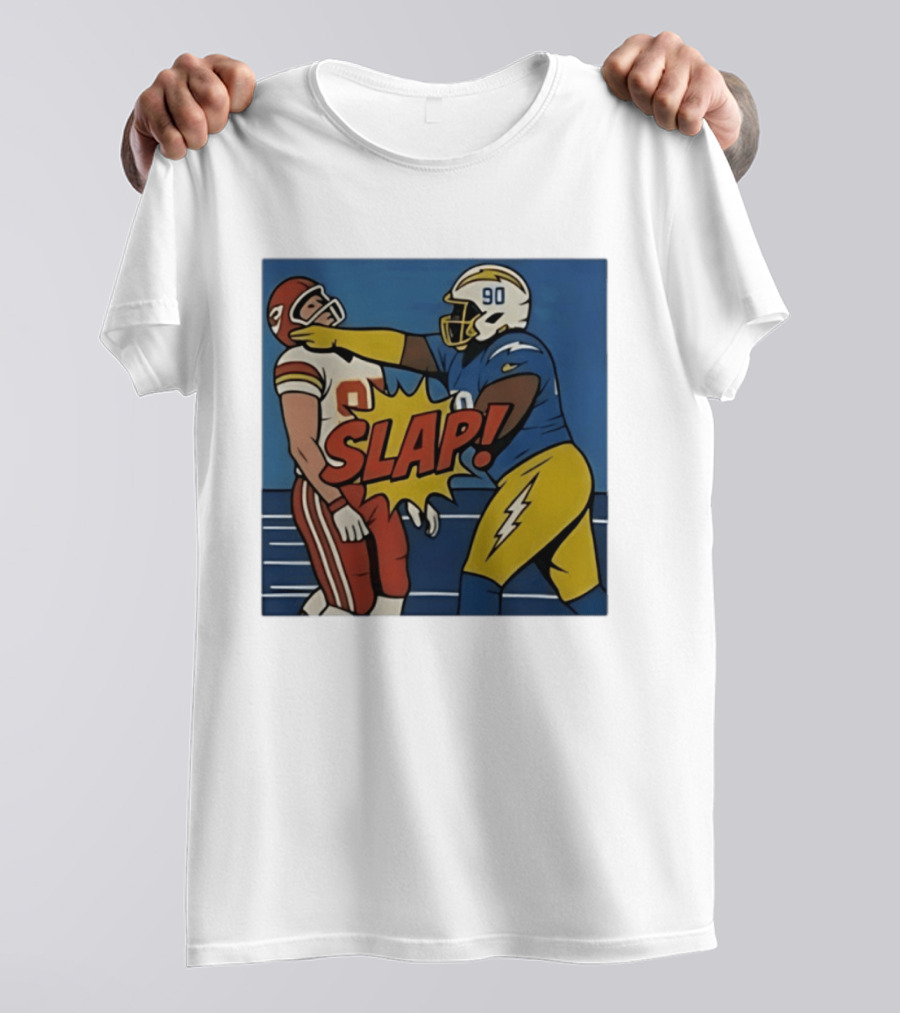 SLAP Teair Tart Hits Travis Kelce Helmets Chargers Chiefs Football T-Shirt
