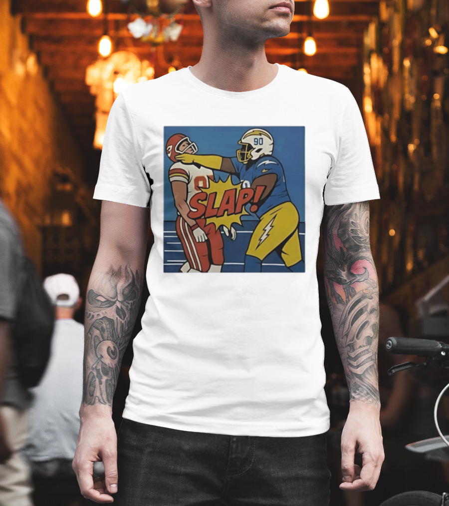 SLAP Teair Tart Hits Travis Kelce Helmets Chargers Chiefs Football T-Shirt