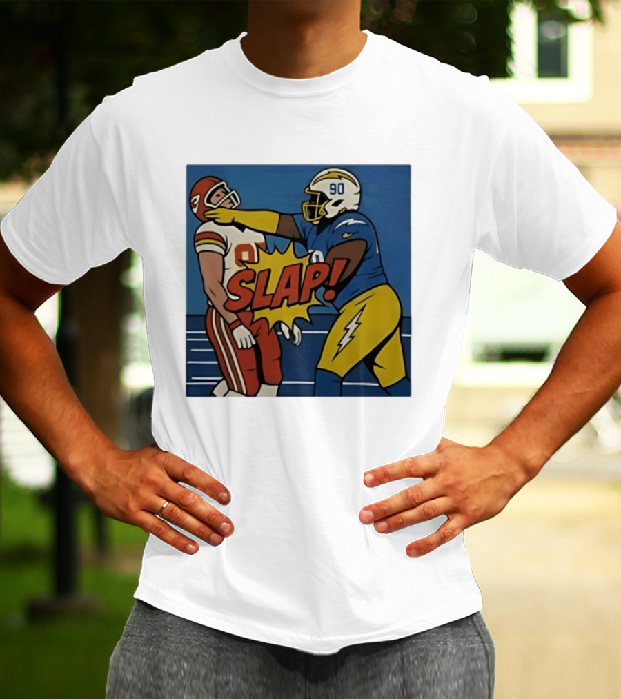SLAP Teair Tart Hits Travis Kelce Helmets Chargers Chiefs Football T-Shirt