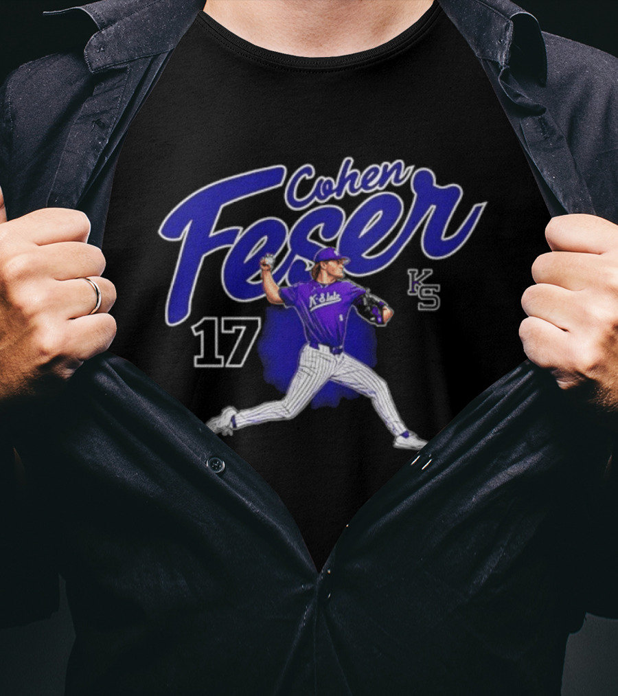 Cohen Feser 17 Kansas State Wildcats NCAA Player KS Baseball T-Shirt