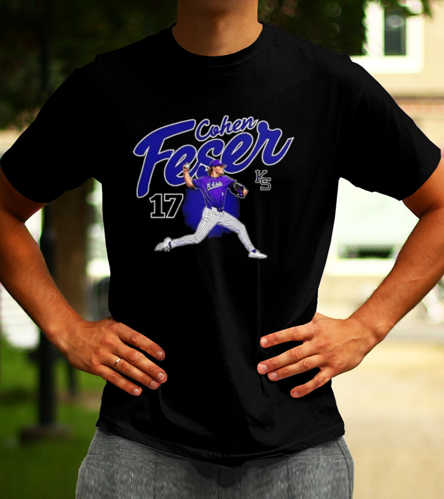 Cohen Feser 17 Kansas State Wildcats NCAA Player KS Baseball T-Shirt