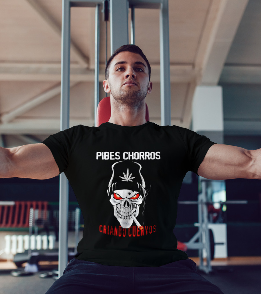 Pibes Chorros Criando Cuervos Skull Marijuana Cumbia Villera T-Shirt