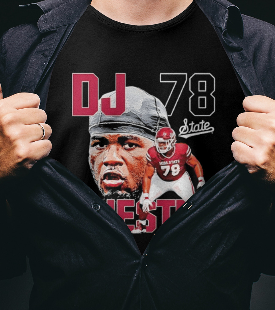 DJ Chester 78 Mississippi State NCAA Football Player T-Shirt