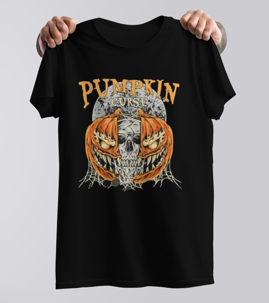 Pumpkin Curse Halloween Skull Horror Spooky T-Shirt
