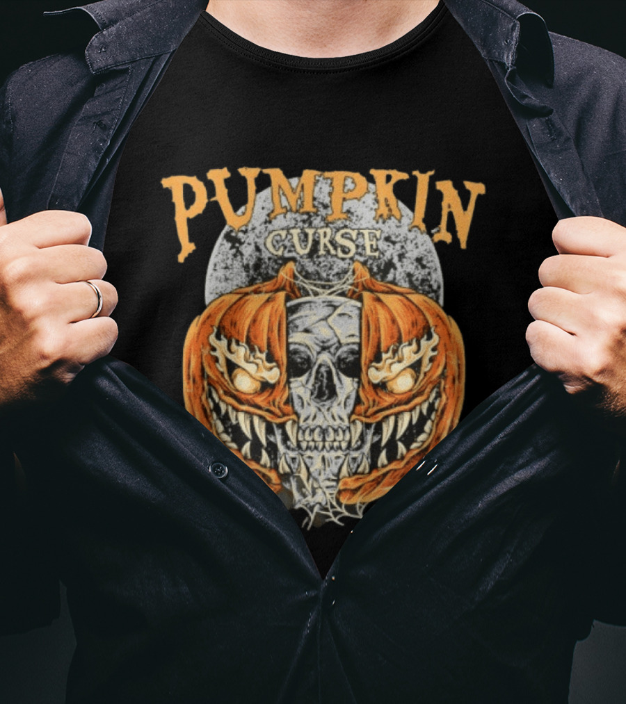 Pumpkin Curse Halloween Skull Horror Spooky T-Shirt