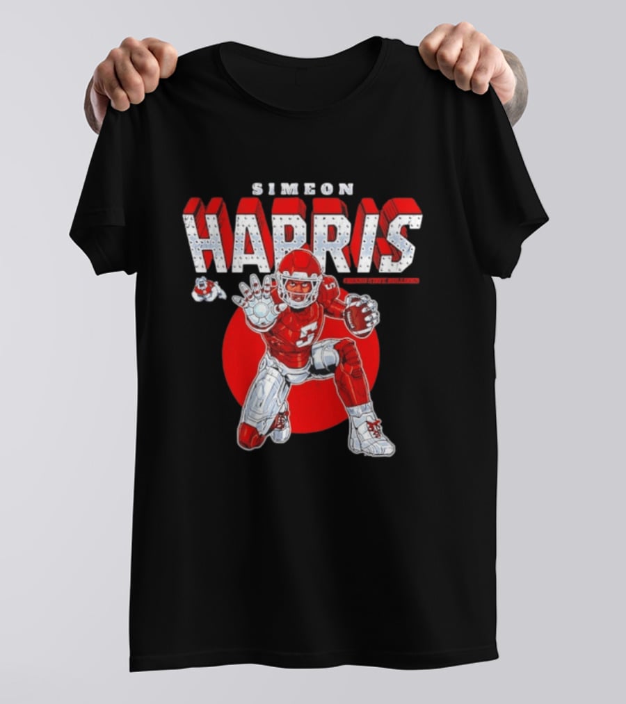 Simeon Harris 5 Fresno State Bulldogs NCAA Football Iron Man Mashup T-Shirt