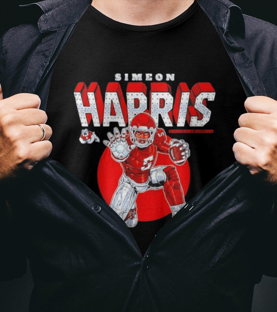 Simeon Harris 5 Fresno State Bulldogs NCAA Football Iron Man Mashup T-Shirt
