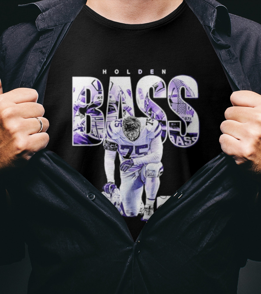 Holden Bass 75 Kansas State NCAA Football Stamped Show Respect T-Shirt