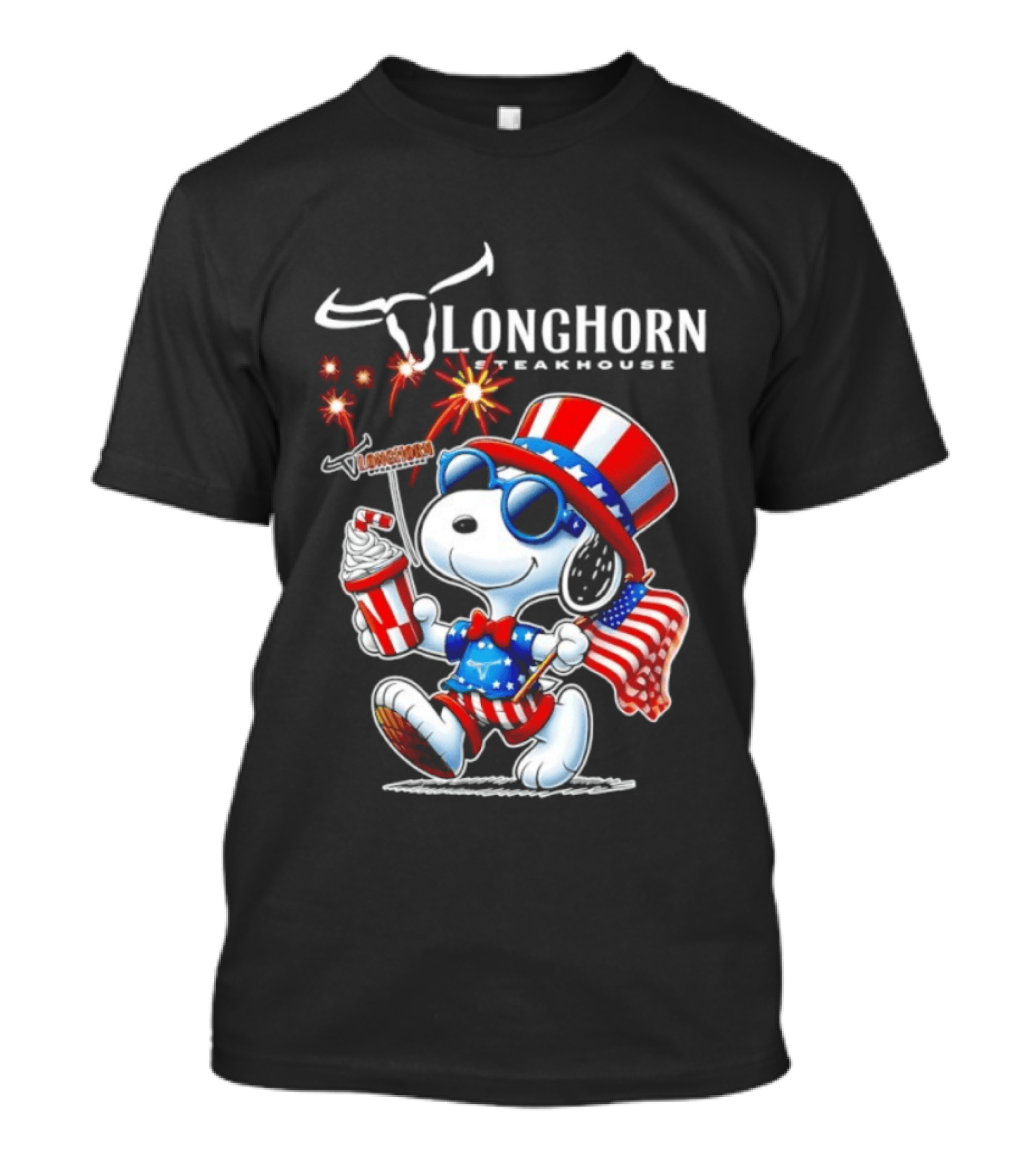 Snoopy Longhorn Steakhouse USA 1776 2026 250th Anniversary Celebration T-Shirt