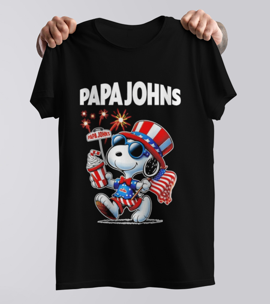 Papa Johns Snoopy 250th Anniversary America 1776 2026 Celebration T-Shirt