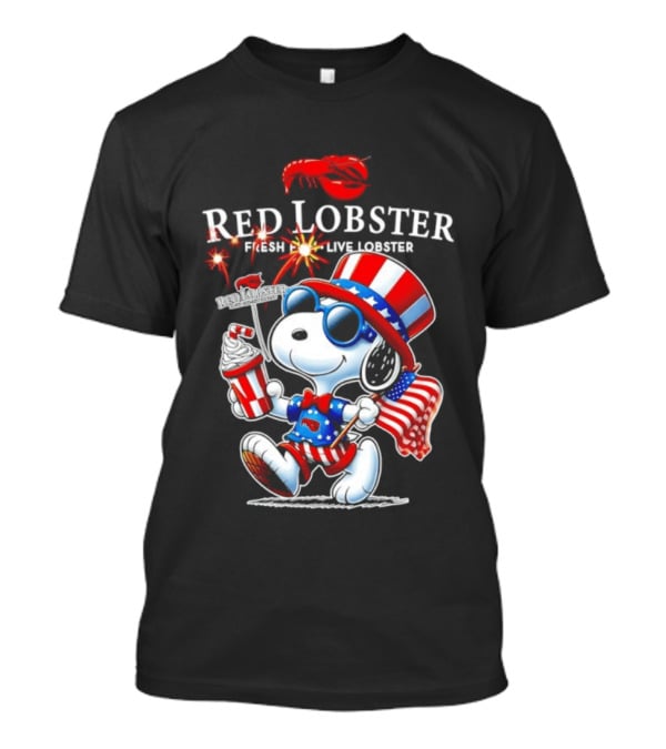 Snoopy Red Lobster Fresh Live Lobster America 1776 2026 250th Anniversary T-Shirt