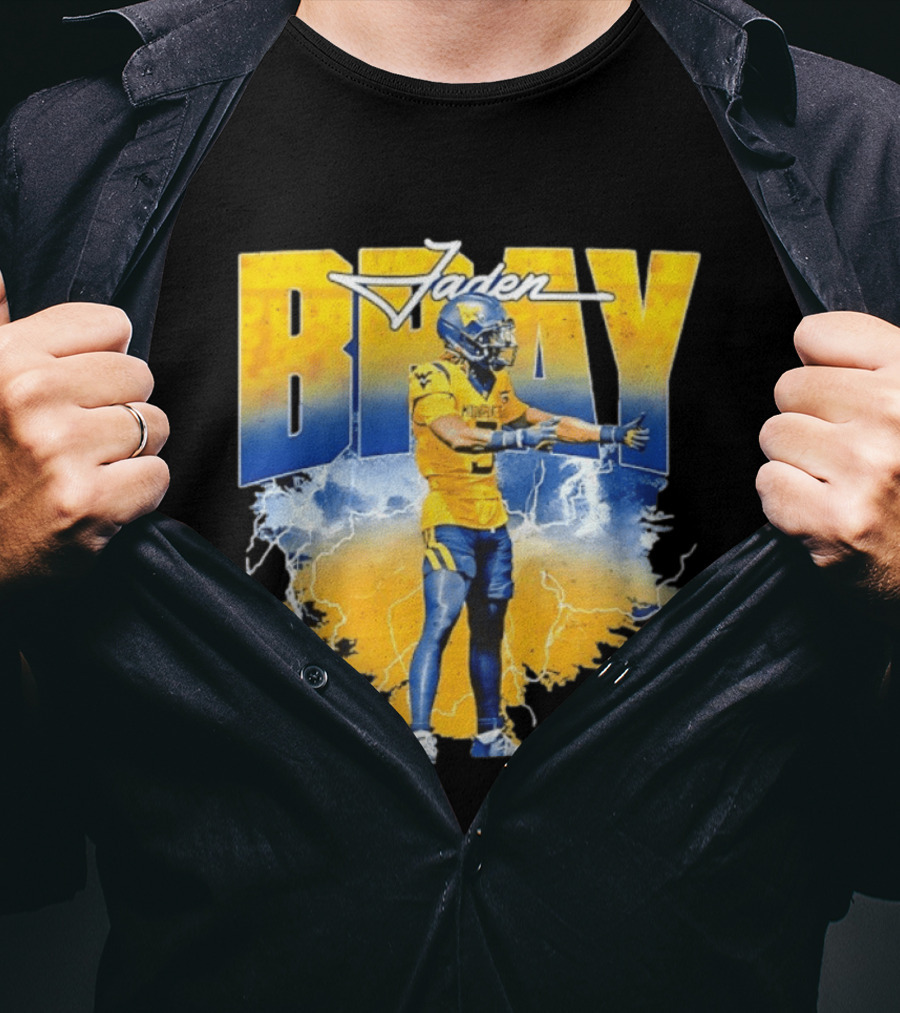 Jaden Bray 5 West Virginia Football NCAA Player WVU Mountaineers T-Shirt