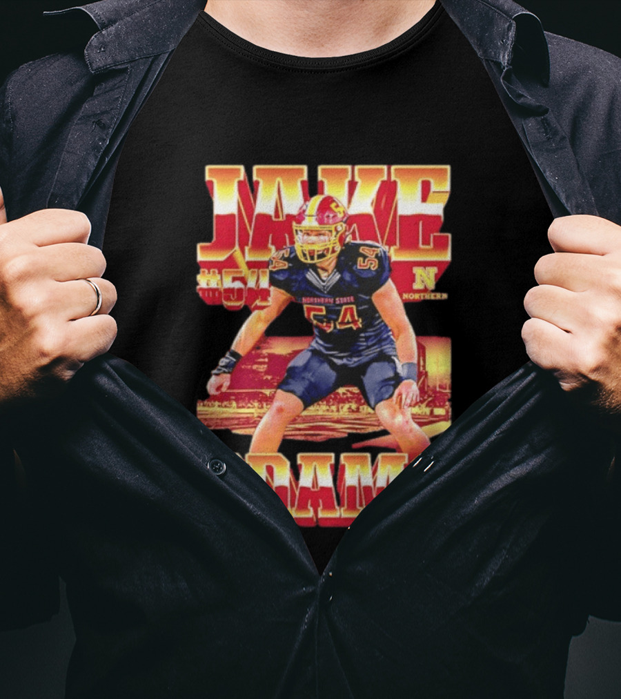 Jake Adams 54 Northern State University NCAA Football Player Number T-Shirt