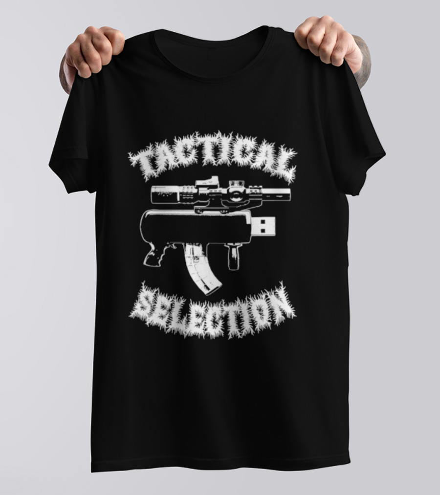 Tactical Selection USB Gun Novelty Concept T-Shirt