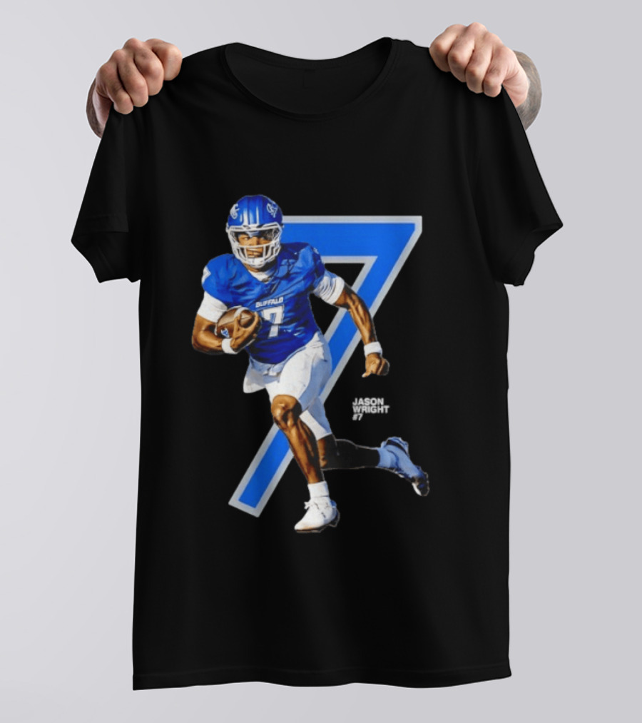Buffalo Bulls Quarterback Jason Wright Number 7 NCAA Football Star Player T-Shirt