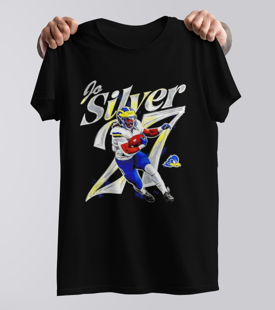 Jo Silver 27 Delaware Blue Hens Football Player NCAA T-Shirt