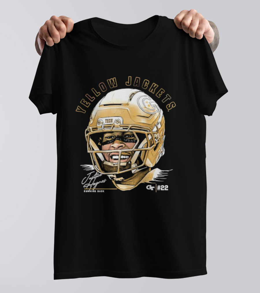Georgia Tech Yellow Jackets Justice Haynes Running Back 22 Football T-Shirt