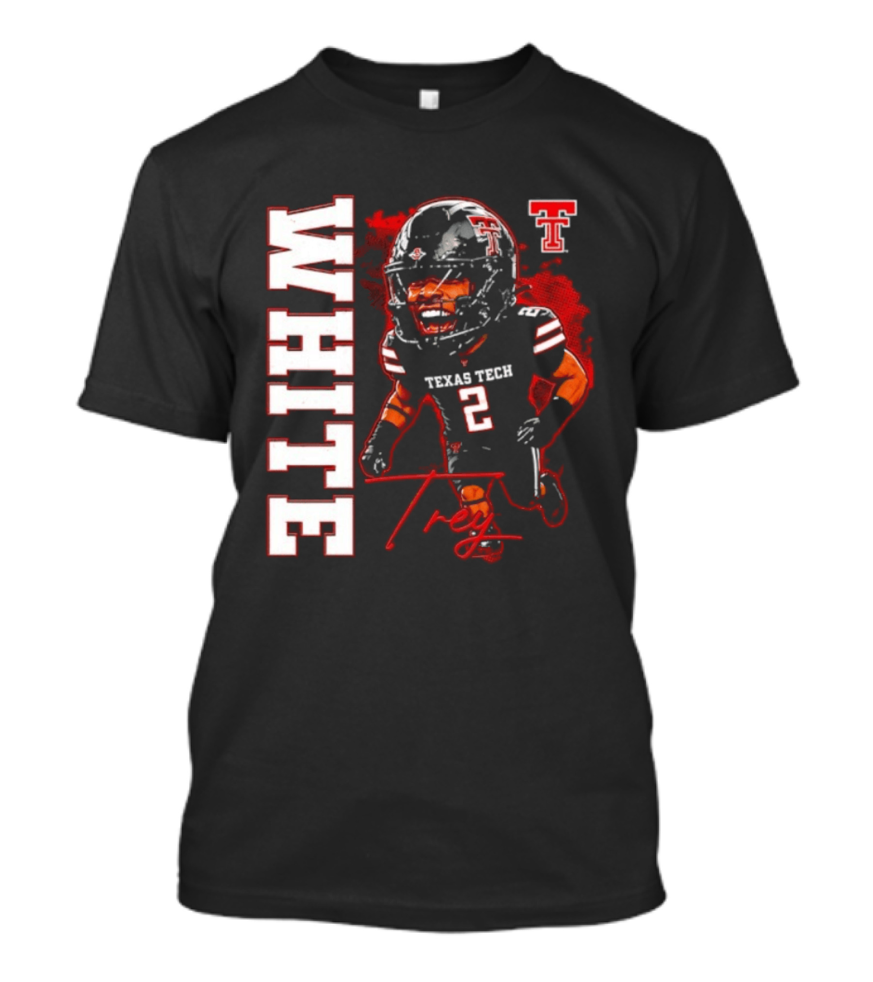 Texas Tech Red Raiders Trey White 2 NCAA Football Caricature T-Shirt