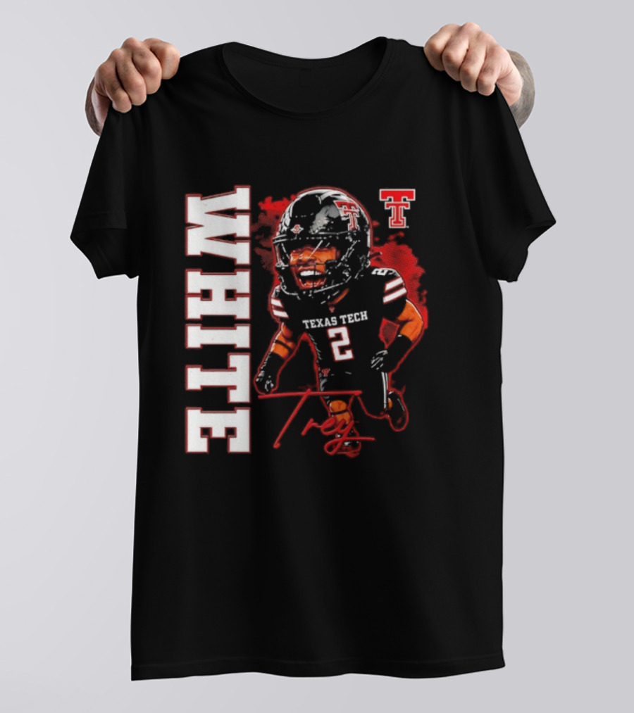 Texas Tech Red Raiders Trey White 2 NCAA Football Caricature T-Shirt