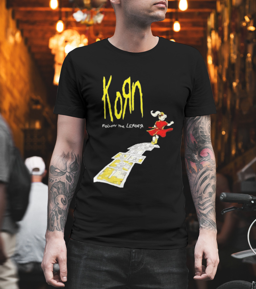 Korn Follow The Leader Nu Metal Band Hopscotch Cover T-Shirt