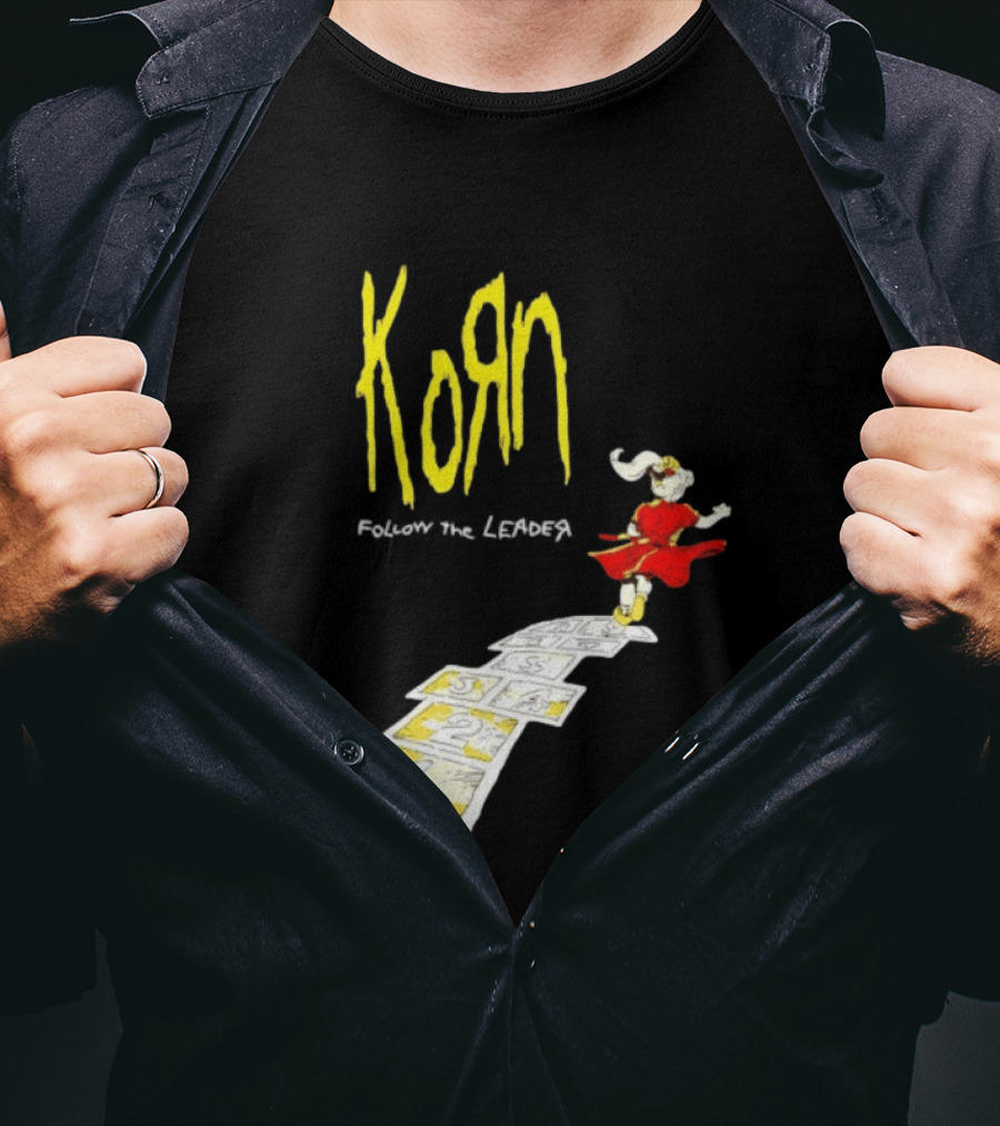 Korn Follow The Leader Nu Metal Band Hopscotch Cover T-Shirt