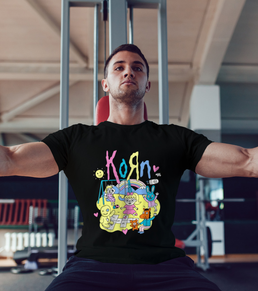Korn Playground Cartoon Pastel Nu Metal Band T-Shirt