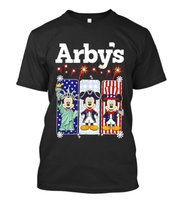 Arby's Mickey Mouse America 250th Anniversary Celebration With Statue Of Liberty And Uncle Sam Styles T-Shirt