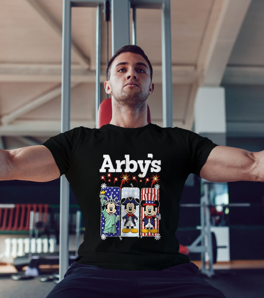 Arby's Mickey Mouse America 250th Anniversary Celebration With Statue Of Liberty And Uncle Sam Styles T-Shirt