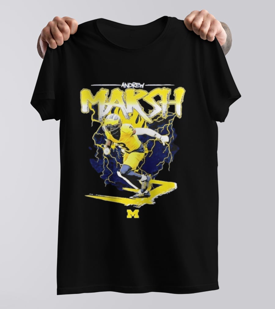 Andrew Marsh 3 Michigan Wolverines Football Player NCAA T-Shirt